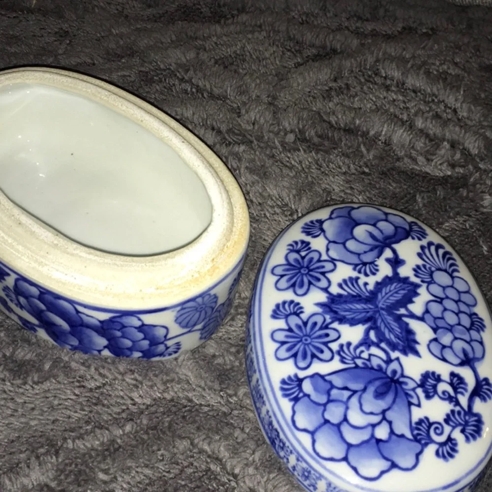 Vintage Porcelain Trinket Box with Lid